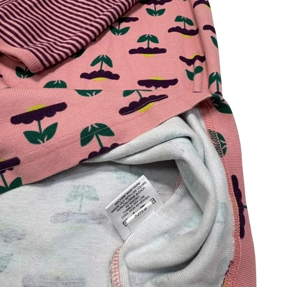 Hanna Andersson Girls Dress Size‎ 130 Pink Floral Stripe Cotton Long Sleeve